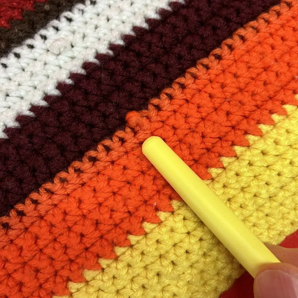 Vintage Granny Crochet Table Runner / Sofa‎ Throw Handmade Multicolor 65x25